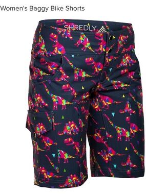 SHREDLY Jonesy MTB Mountain Bike Cycling Athletic Shorts In Dino Women’s Size 4